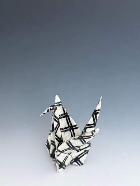 Paper Crane - B&W checked