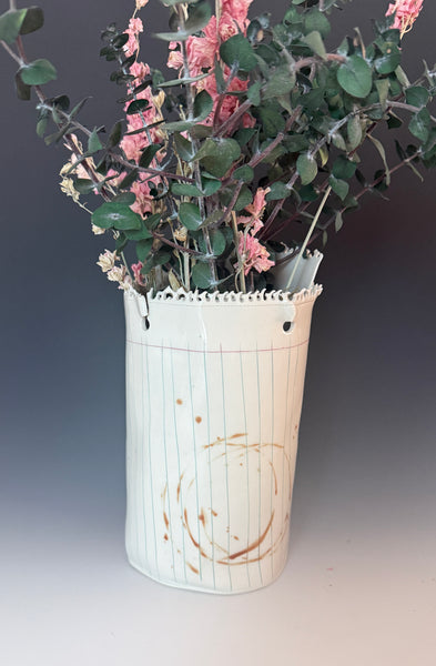 Notebook Paper Vase