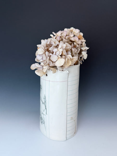 Paper Vase with epic drawings