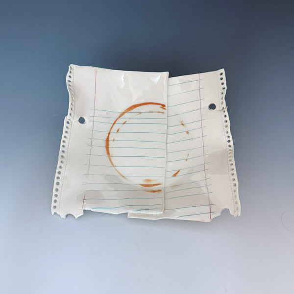 Scrap plate with circle coffee stain
