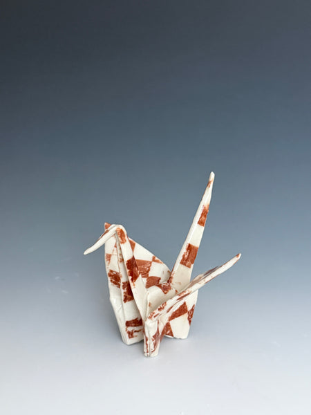 Paper Crane - Brown Checker