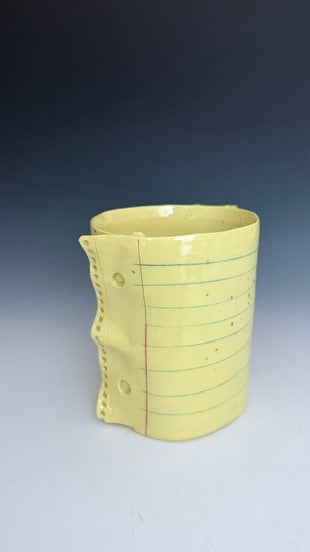 Yellow Notebook paper with coffee stains