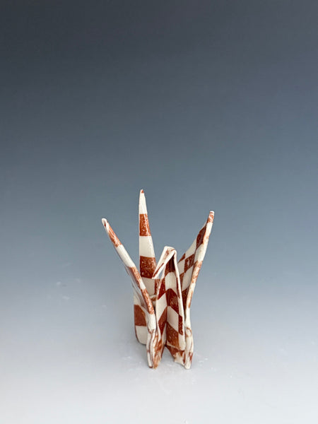 Paper Crane - Brown Checkerboard