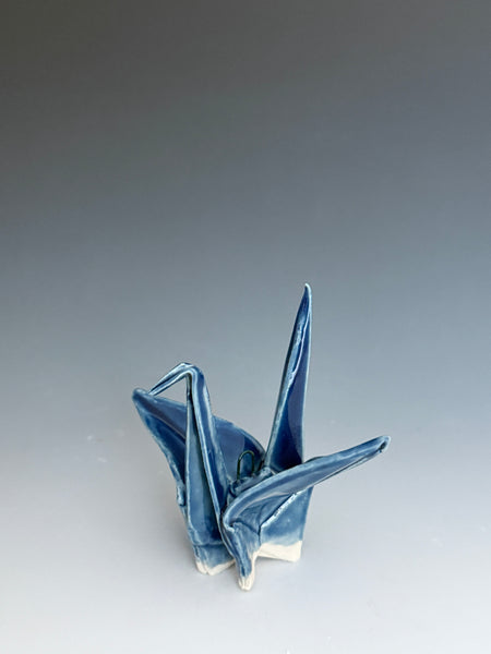 Paper Crane - Denim Blue With Hook