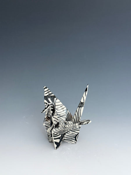 Paper Crane - Black & White Waves