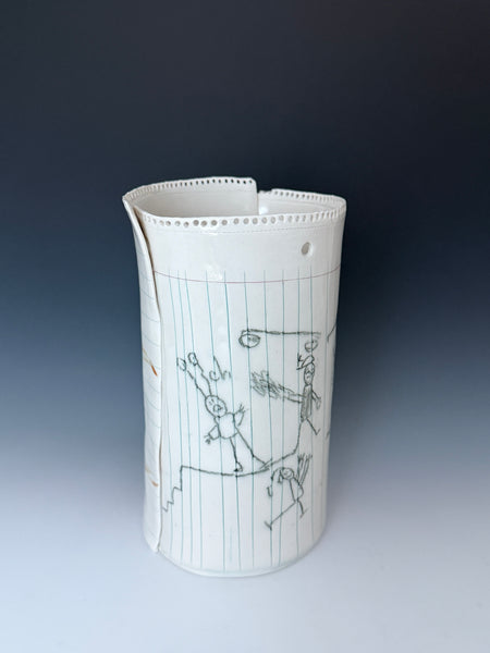 Paper Vase with epic drawings