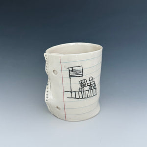 Doodle cup: Trucks, Train tracks and hearts