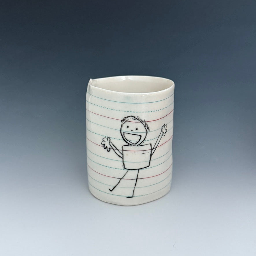 Doodle cup: Man and clouds
