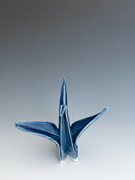 Paper Crane - Denim Blue With Hook