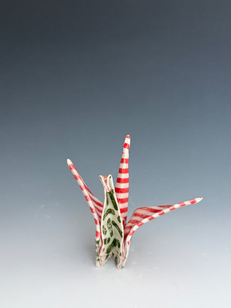 Paper Crane - Red and Green Patterns