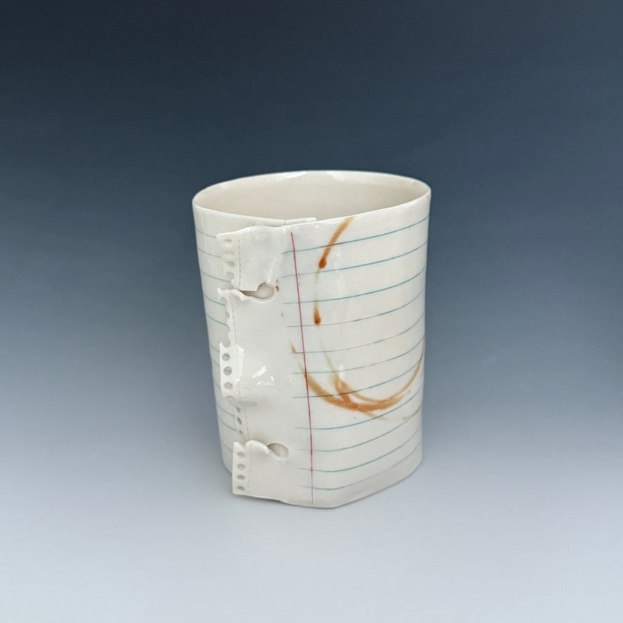 Blank Notebook Paper with Coffee Stains 1