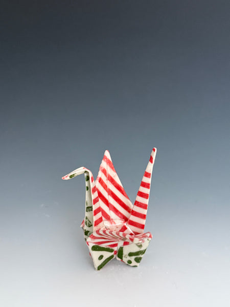 Paper Crane - Red and Green Patterns