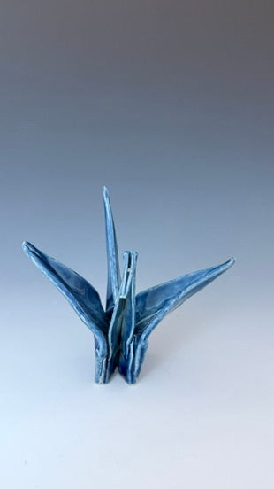Paper Crane with hook: Denim