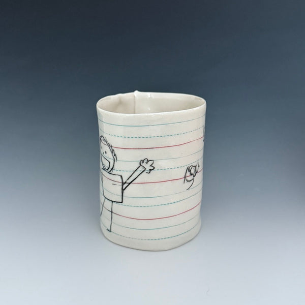 Doodle cup: Man and clouds