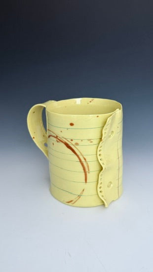 Yellow Notebook paper with coffee stains