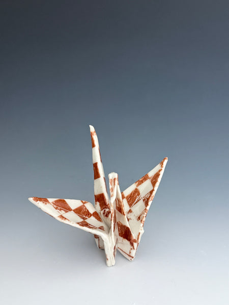 Paper Crane - Brown Checker