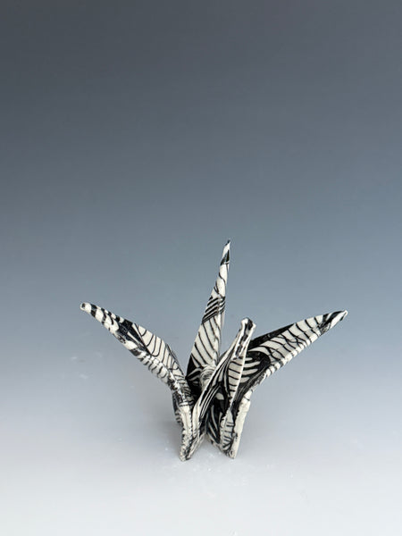 Paper Crane - Black & White Waves