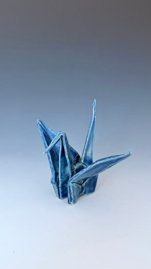 Paper Crane with hook: Denim