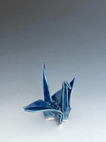 Paper Crane - Denim Blue With Hook