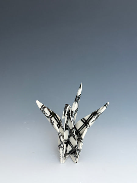 Paper Crane - B&W checked