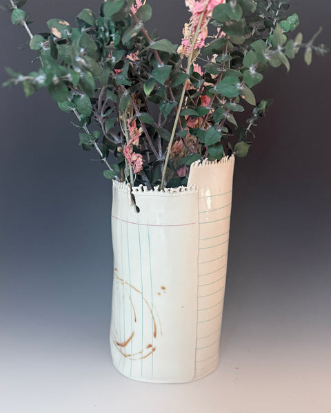 Notebook Paper Vase