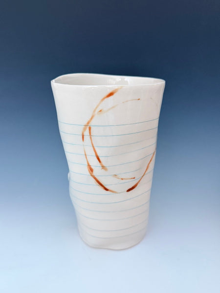 Blank Notebook paper tumbler with stains