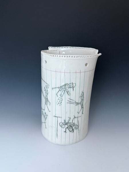 Paper Vase with epic drawings
