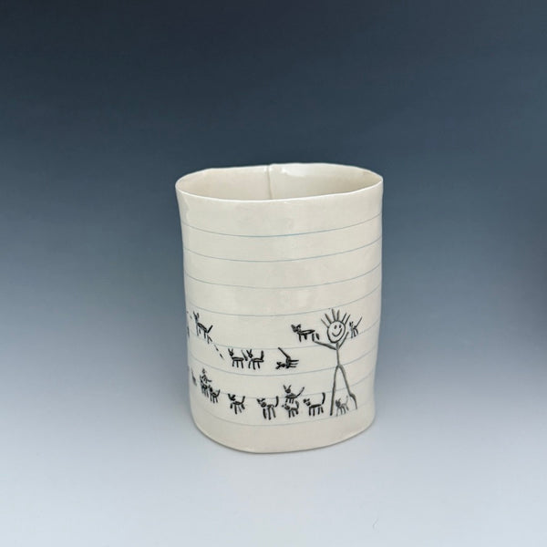 Doodle cup: 2 People and 27 cats
