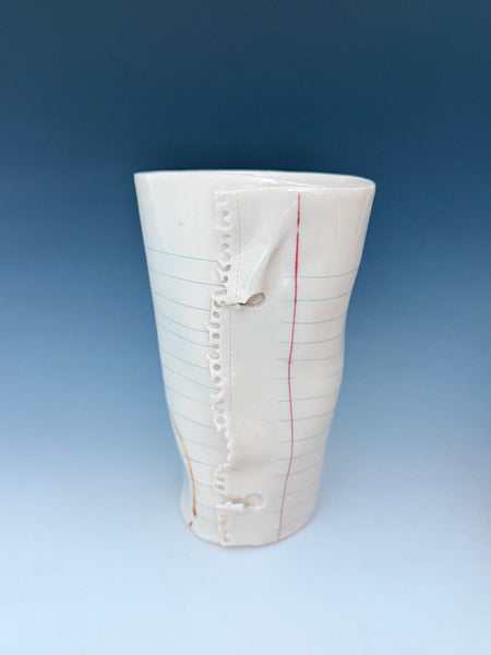 Blank Notebook paper tumbler with stains
