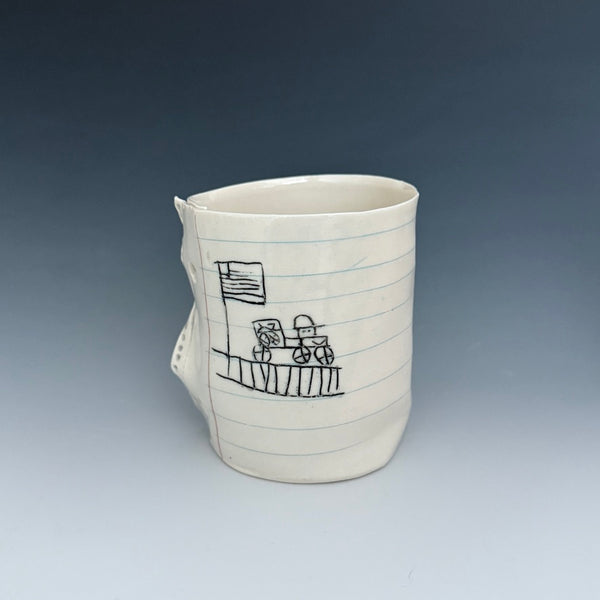 Doodle cup: Trucks, Train tracks and hearts