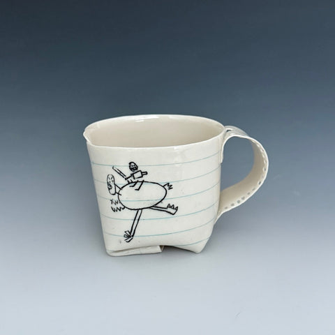 Paper Tea Cup - Dinosaur riding Knight!