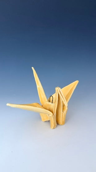 Paper Crane with hook: Yellow