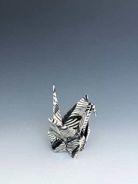 Paper Crane - Black & White Waves