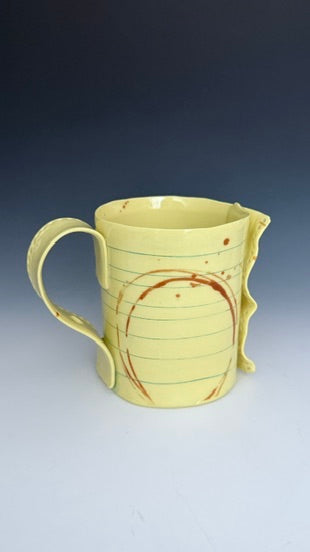 Yellow Notebook paper with coffee stains